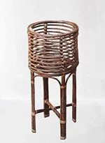 Cane Bamboo Planter Stand for Home Indoor, Outdoor, Living Room, Balcony, Garden(12 * 12 * 20 IN)