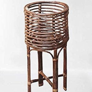 Cane Bamboo Planter Stand for Home Indoor, Outdoor, Living Room, Balcony, Garden(12 * 12 * 20 IN)