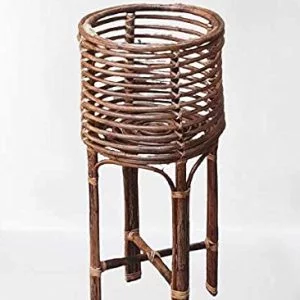 Cane Bamboo Planter Stand for Home Indoor, Outdoor, Living Room, Balcony, Garden(12 * 12 * 20 IN)