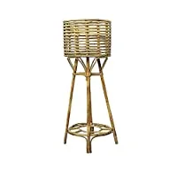 Cane Bamboo Planter Stand for Home - Indoor, Outdoor, Living Room, Balcony, Garden