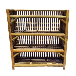 Handmade Bamboo Cane Books & Shoes Rack – 63x30x67 cm – Natural Brown, Eco-Friendly Multipurpose Organizer
