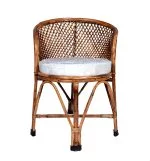 Cane Chair with Cushion | Arm Rest Chairs for Home, Office, Balcony, Garden, Living Room | Indoor & Outdoor Chair for Adults