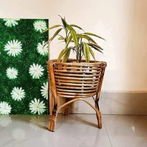 Bamboo Cane Wooden Planter Stand for Home, Living Room, Balcony, Indoor, Outdoor Garden