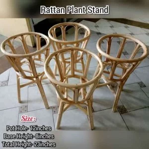 Cane Bamboo planter stand for indoor and outdoor (Pack of 1)