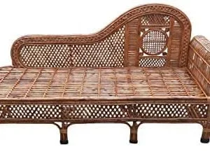 Cane Diwan Settee, Sofa Couch with Cushion (3 Seater)