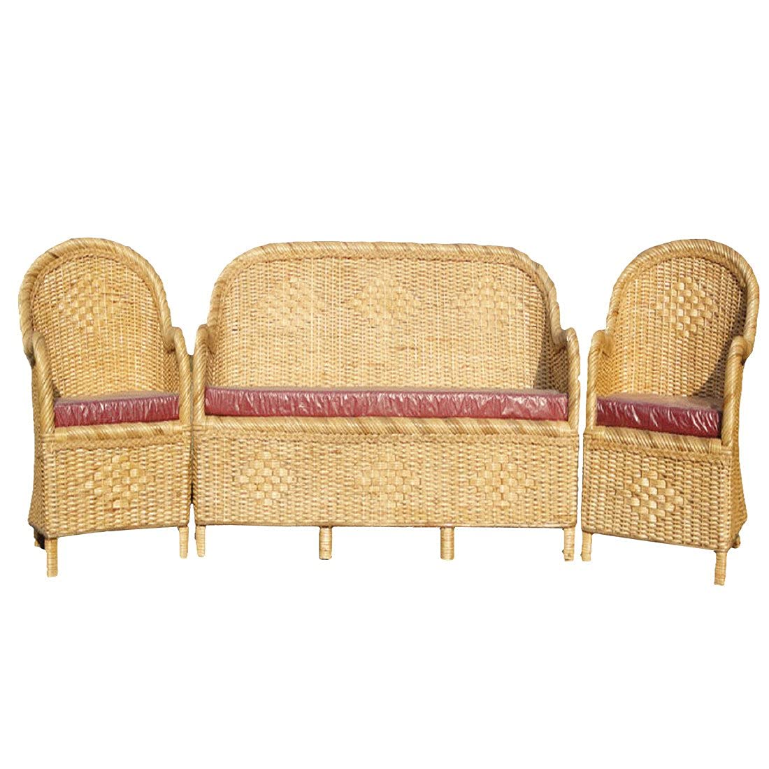 Bamboo Cane Weaving Sofa Set With Table