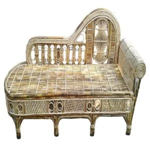 Handcrafted Eco-Friendly Cane Diwan/Settee with Cushion - Durable, Lightweight, and Customizable Sofa