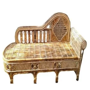 Elegant Handcrafted Cane Setty/Diwan with Cushion – Stylish 3-Seater for Homes & Commercial Spaces