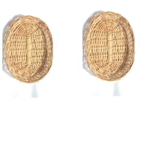 Oval Cane Basket for Gift Packing, Dry Fruits & Chocolates – 10"x7.5" (Pack of 2) | Handmade, Eco-Friendly Willow Cane Hamper Baskets