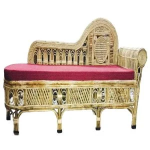 Cane Setty/Diwan with Cushion – Elegant Comfort, Handcrafted Excellence
