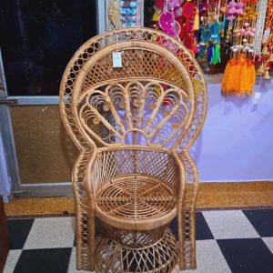 Rattan Bamboo Cane Peacock Chair,Marriage chair, Banquet Hall Chair, for Living Room with Seat Cushion