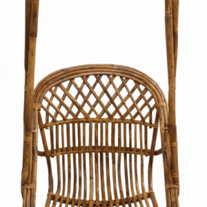 Rattan Cane Swing Chair for Adults | 47" Hanging Jhula with Cushion & Chain