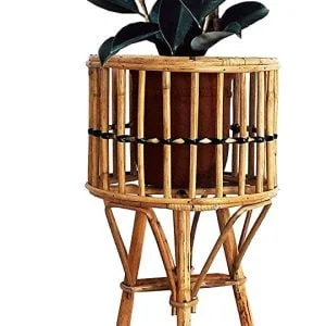 Bamboo Cane Planter Stand Nature Handcrafted for Living Room For Decor, Balcony,outdoor,indoor