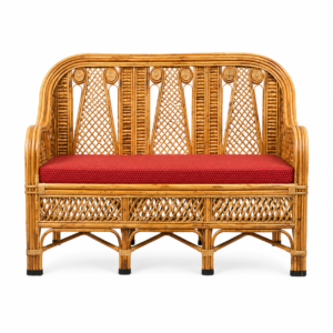 Cane Sofa Cum Couch with Cushion for Living Room - 3 Seater
