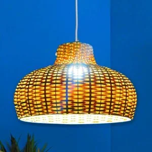 Lamp shade Made Of Bamboo Rattan Cane, Hanging Light, Pendent Ceiling Light, Indoor Outdoor Lighting