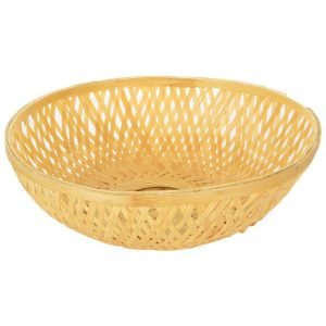 Cane Bamboo Round Basket for Gift Packing, Dry Fruit Basket, Fruit Basket (Pack of 10) - Size 9 inch