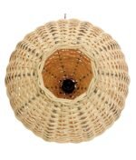 Handcrafted Cane Round Hanging Lamp Shade (Pack of 2) – 10 Inch Bamboo Wicker Pendant Light for Home, Restaurant & Bar
