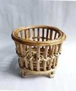 Bamboo Cane Plant Stand planter Stand for Home Living Room Balcony (Set of 2)