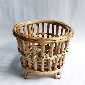 Bamboo Cane Plant Stand planter Stand for Home Living Room Balcony (Set of 2)
