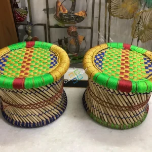 Bamboo Stool, Muddha for Home, Garden, Living Room Furniture,Outdoor,Indoor (pack of 2)
