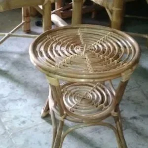 Cane Round Coffee Table Center Table for Living Room - Glass not Included