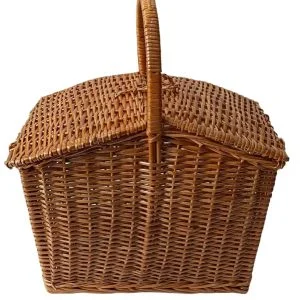 Cane Laundry Basket, Picnic Basket, Toy Basket, Multipurpose Basket with handle (12x9x12) inch