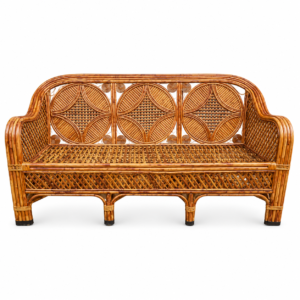 Cane 3 Seater Sofa, Couch for Home, Living Room, Outdoor, Indoor with Cushion