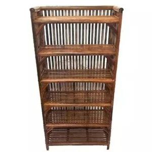 Bamboo Rack 6 Tier | 64 x 21 x 134 cm | Multipurpose Wooden Storage Shelf for Home, Kitchen, Office, Books, Files & Shoes | Fully Assembled