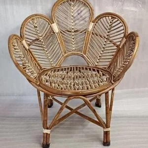 Bamboo Cane Chair, Flower chair for Living Room, Lawn, Restaurant, Studio, Cafe with Cushion