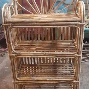 Cane Books Rack, Shoe Rack, Cloth Rack, Multipurpose Rack (4 Shelf)