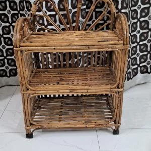 Cane Books Rack, Shoe Rack, Cloth Rack, Multipurpose Rack (Small)(3 Shelf Rack)