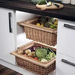 Cane Basket for Modular Kitchen | Food Storage Basket,Basket for Onion, Potato, Food Storage Basket