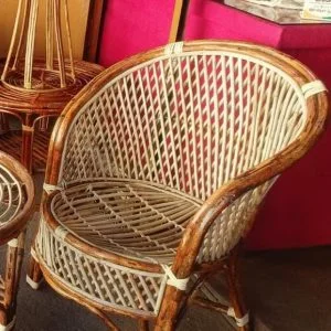 Cane Armchair (Kursi) – Ideal for Garden, Living Room, Lawn, Home, Dining Room, Bedroom, Kitchen, Office, Outdoor, Café, Restaurant, Balcony