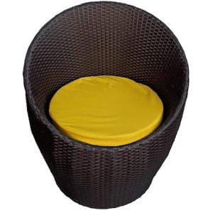 Rattan Apple chair,Room Chair, Lawn Chair, Balcony Chair, with Garden chair Cushion(Brown)