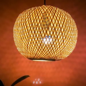 Handmade Bamboo Hanging Lamp Shade|Ceiling Lamp Shade | Rattan Lamp Shade | Bamboo Pendant Lamp Shade | Perfect For Living Room/Home/Hotel/Cafe/Restaurant