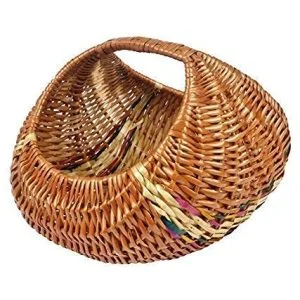 Cane Multipurpose Pooja Basket |Flower Baskets | Hamper Baskets | Fruit Basket | Vegetable Basket | Basket for Gift Hamper | Wicker Basket | Rattan Basket (12 inch)