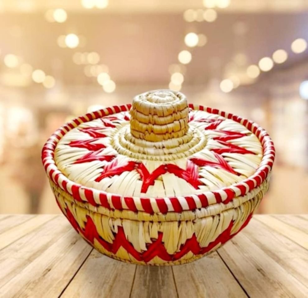 Natural Grass Roti Basket | Handmade Bamboo Chapati & Bread Storage ...