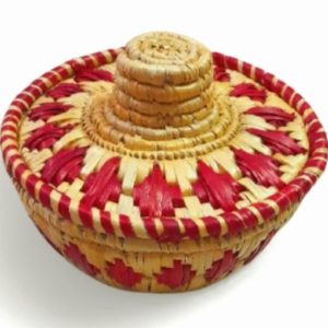 Natural Grass Roti Basket, Bamboo Chapati Roti Fruits Basket, Multipurpose Basket, Shelf Basket,Bread Bin, Decoration, Serve ware (9 Inch)(Multicolour)