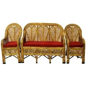 Cane Sofa Set with Table - Model DIL