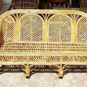 Cane Sofa Set with Table for Home, Living Room, Office, Garden, Resort with Cushion (KELA)