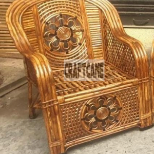 Cane Bamboo Sofa Chair with Cushion – Stylish and Durable Seating for Any Space