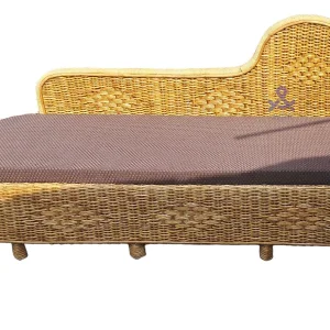 Cane Living Room Furniture Couch / Settee with Seat Cushion – Handcrafted Elegance for Your Home