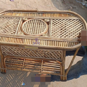Versatile Bamboo Cane Table for Living Room – Coffee, Tea, Serving & Center Table (Glass Not Included)