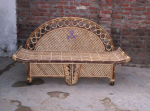 Three Seater Cane Sofa Couch, Diwan, Settee, Sofa cum Bed with Cushion – Model: SUN