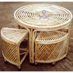 Brown Cane Coffee Table Set, 36 Inch (dia)