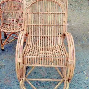 Bamboo Cane Rocking Chair with Cushion – Perfect for Relaxing, Reading, and Home Decor
