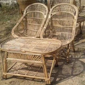 Cane Lawn Chair with Table - Perfect for Outdoor Relaxation(set of 2 chair+1table)