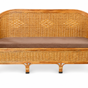 Cane 3-Seater Sofa 62″ L x 21″ W x 35″ H | Stylish Couch for Home, Living Room, Balcony, Cafe, Resort