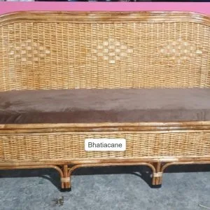 Cane 3-Seater Sofa 62″ L x 21″ W x 35″ H | Stylish Couch for Home, Living Room, Balcony, Cafe, Resort