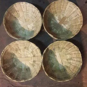 Bamboo Baskets for storing fruits, vegetables, chapati, rice, puris, and flowers(pack of 4)Big